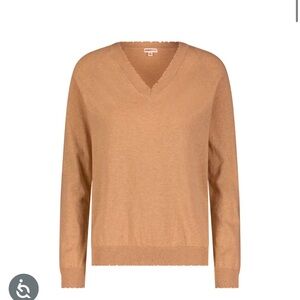Minnie Rose Brown V-Neck Knit Top